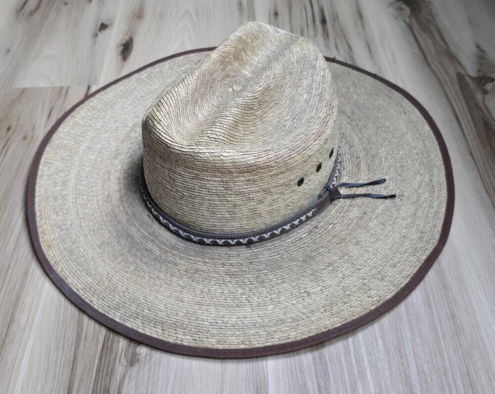 Resistol Genuine Mexican Palm Straw Cowboy Size 7 1/4 USA 58 Mexico leather band